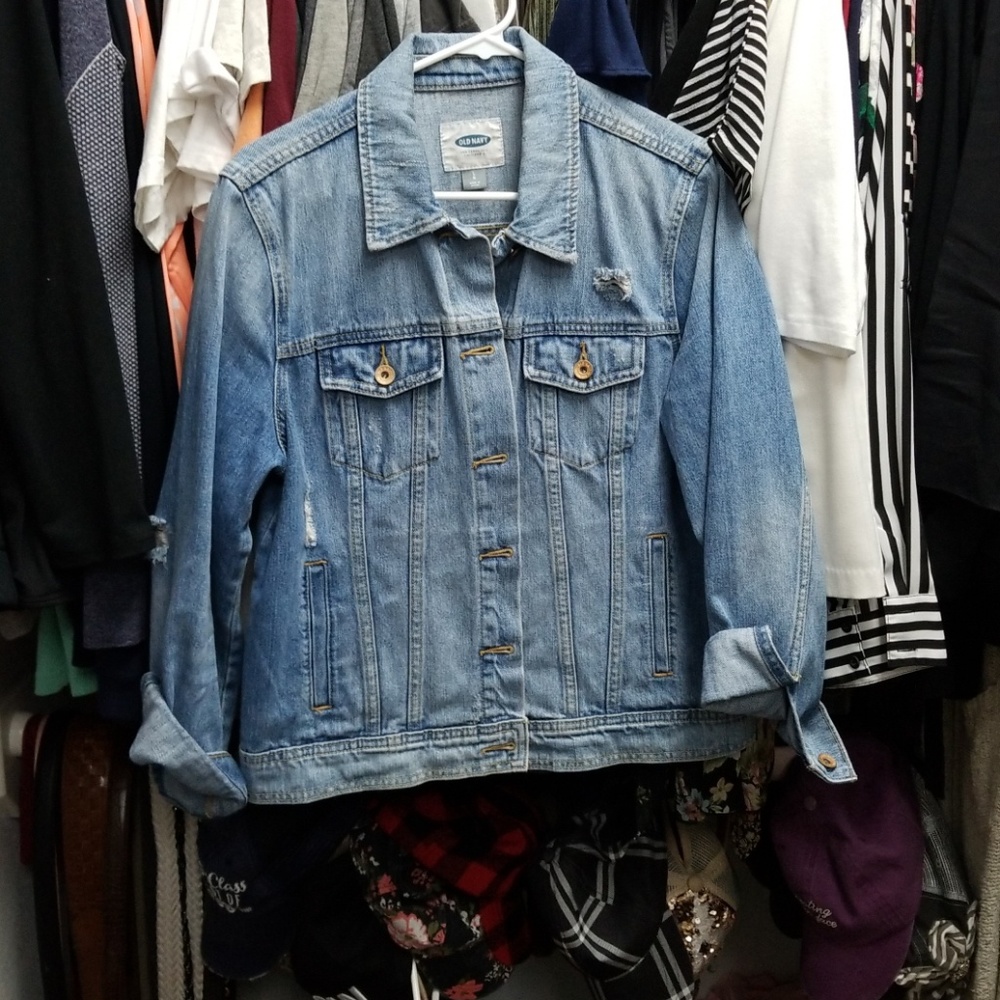 Old Navy Distressed Jean Jacket